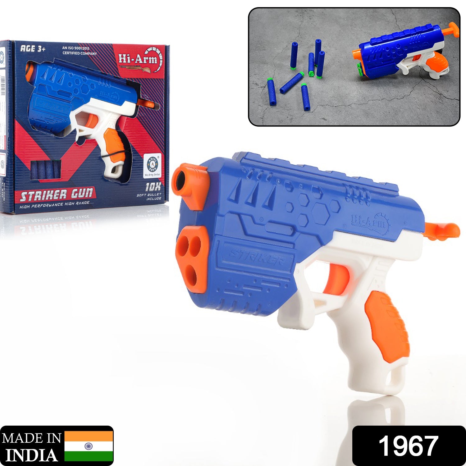 1967 Hi-Arm Gun with 10xFoam Suction Bullet ,Made with ABS Plastic ,Solid Build ,Target Shooting DeoDap 1967 Hi-Arm Gun with 10xFoam Suction Bullet ,Made with ABS Plastic ,Solid Build ,Target Shooting DeoDap